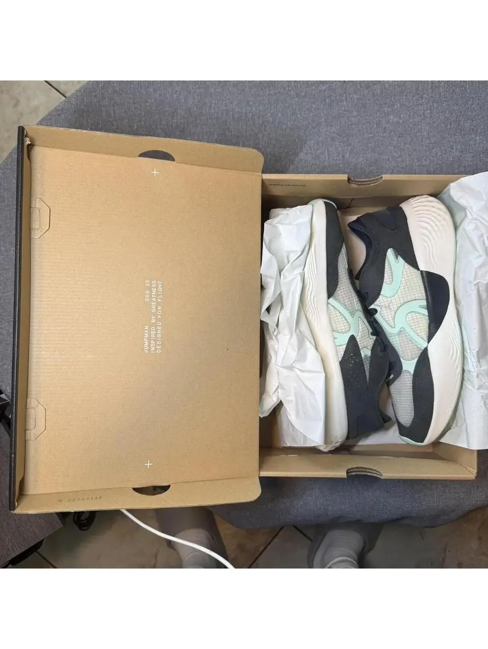 Jordan Delta 3 Low sneakers Anthracite/Mint, size US 12 NWT